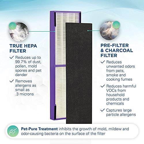 Germ Guardian FLT4850PT True HEPA Genuine Air Purifier Replacement Filter with Germ Guardian FLT4825 HEPA GENUINE Air Purifier Replacement Filter