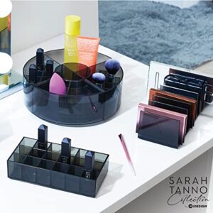 IDesign The Sarah Tanno Collection Lazy Susan Spinning Cosmetic Organizer, Made of Recycled Plastic, Smoke/Black 10 x 10 x 3.5"