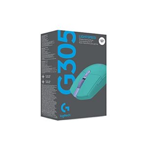 Logitech G305 LIGHTSPEED Wireless Gaming Mouse, Hero 12K Sensor, 12,000 DPI, Lightweight, 6 Programmable Buttons, 250h Battery Life, On-Board Memory, PC/Mac - Mint