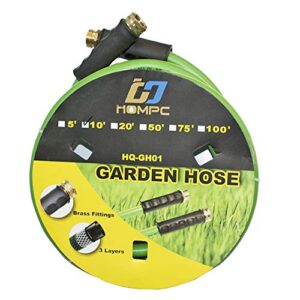 HQMPC Garden Hose 5/8"IDx20' Hose Durable PVC Non Kinking Heavy Water Hose with Brass Hose Fittings (20 FEET)