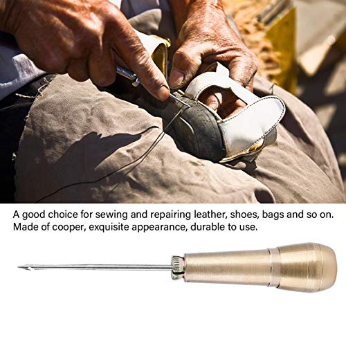 GLOGLOW 3 Needles Hand Stitcher Sets, Vintage Sewing Awl with Crochet Hand Leather Sewing Awl Kit Leather Shoe Repair Tool for DIY Sewing Canvas Leather Craft