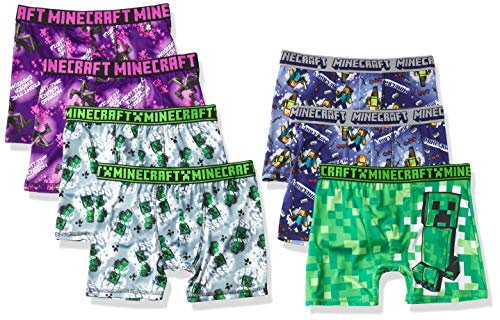 Minecraft Boys' Briefs and Boxer Briefs available in Multiple Pack Sizes in sizes 4, 6, 8, 10 and 12