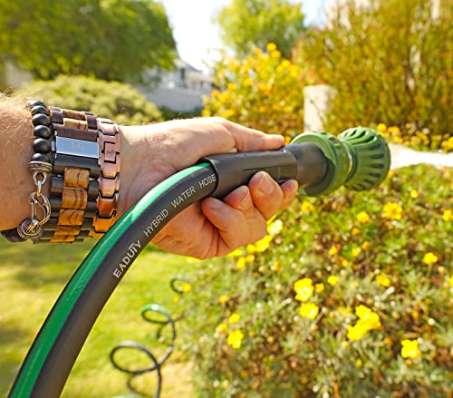 EADUTY Hybrid Garden Hose 5/8 IN. x 25 FT, Heavy Duty, Lightweight, Flexible with Swivel Grip Handle and Solid Brass Fittings