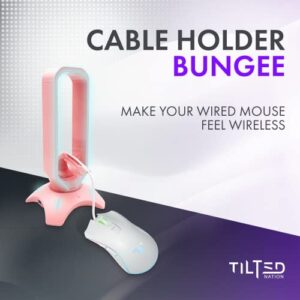 Tilted Nation RGB Gaming Headset Stand - 3 in 1 Pink Headphone Stand with Mouse Bungee and 2 Port USB Hub Charger - The Ultimate Gaming Accessory and Gamer Gift - RGB Headphone Holder for Desk