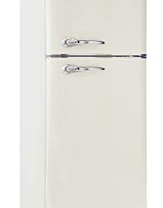 FRIGIDAIRE EFR756-CREAM EFR756, 2 Door Apartment Size Retro Refrigerator with Top Freezer, Chrome Handles, 7.5 cu ft, Cream