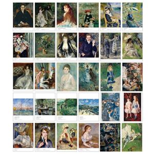 beautiful art postcards set of 30 pierre auguste renoir post card variety pack famous painting scenery,4 x 6 inches