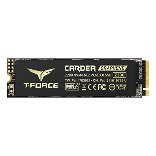 TEAMGROUP T-FORCE CARDEA ZERO Z330 1TB with SLC Cache Graphene Copper Foil 3D NAND TLC NVMe PCIe Gen3 x4 M.2 2280 Gaming Internal SSD (Read/Write 2,100/1,700 MB/s) for Laptop & Desktop TM8FP8001T0C311