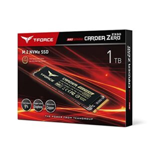 TEAMGROUP T-FORCE CARDEA ZERO Z330 1TB with SLC Cache Graphene Copper Foil 3D NAND TLC NVMe PCIe Gen3 x4 M.2 2280 Gaming Internal SSD (Read/Write 2,100/1,700 MB/s) for Laptop & Desktop TM8FP8001T0C311