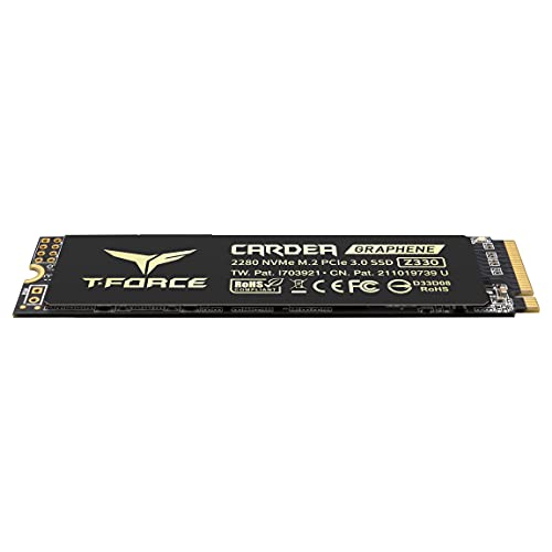 TEAMGROUP T-FORCE CARDEA ZERO Z330 1TB with SLC Cache Graphene Copper Foil 3D NAND TLC NVMe PCIe Gen3 x4 M.2 2280 Gaming Internal SSD (Read/Write 2,100/1,700 MB/s) for Laptop & Desktop TM8FP8001T0C311