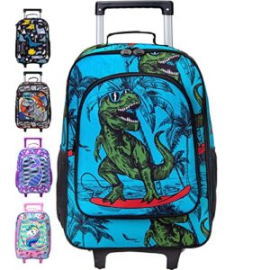 gxtvo kids luggage with wheels for boys, dinosaur rolling carry on suitcase for toddler children