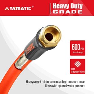 YAMATIC Heavy Duty Garden Hose 5/8 in x 75 ft, Super Flexible Water Hose, All-weather, Lightweight, Burst 600 PSI