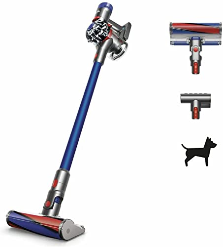 Dyson - V7 Fluffy Hardwood Cord-Free Stick Vacuum - Iron/Blue (Renewed)