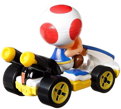 Hot Wheels Mario Kart Vehicle 4-Pack, Set of 4 Fan-Favorite Characters Includes 1 Exclusive Model, Collectible Gift for Kids & Fans Ages 3 Years Old & Up