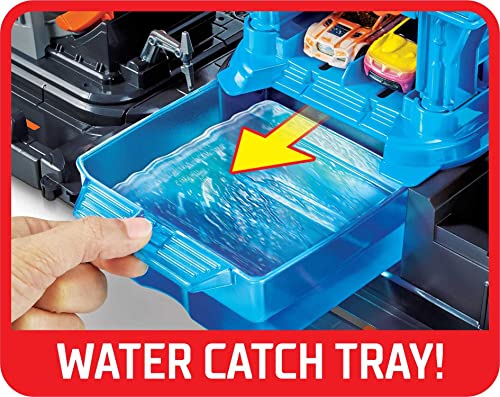 Hot Wheels Toy Car Track Set City Ultimate Octo Car Wash & Color Reveal Car in 1:64 Scale, Color Change in Very Warm & Icy Cold Water