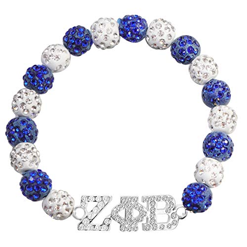 TongXin Zeta Phi Beta Sorority Paraphernalia Gift ZPB Brooch Crystal Beaded Bracelet 1920 Finer Women Jewelry Greek Sorority Jewelry Gift for Sisterhood (ZPB Bracelet)