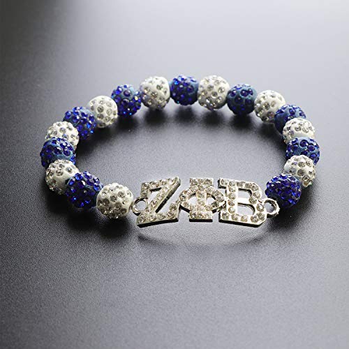 TongXin Zeta Phi Beta Sorority Paraphernalia Gift ZPB Brooch Crystal Beaded Bracelet 1920 Finer Women Jewelry Greek Sorority Jewelry Gift for Sisterhood (ZPB Bracelet)