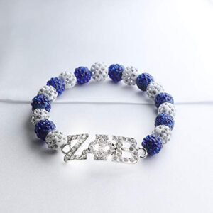 TongXin Zeta Phi Beta Sorority Paraphernalia Gift ZPB Brooch Crystal Beaded Bracelet 1920 Finer Women Jewelry Greek Sorority Jewelry Gift for Sisterhood (ZPB Bracelet)