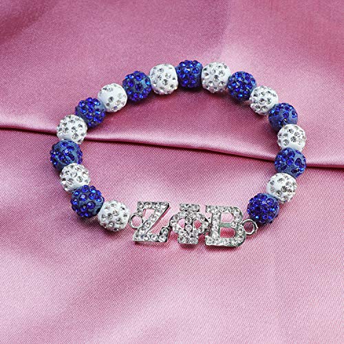 TongXin Zeta Phi Beta Sorority Paraphernalia Gift ZPB Brooch Crystal Beaded Bracelet 1920 Finer Women Jewelry Greek Sorority Jewelry Gift for Sisterhood (ZPB Bracelet)