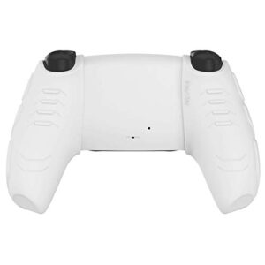 PlayVital Mecha Edition White Ergonomic Soft Controller Silicone Case Grips for PS5, Rubber Protector Skins with Thumbstick Caps for PS5 Controller - Compatible with Charging Station