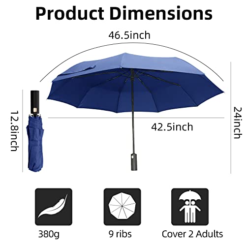 LFLFWY Windproof Umbrella - Compact Travel Umbrella with Anti-Rebound Design, Automatic Open and Close, Folding Umbrella for Men and Women