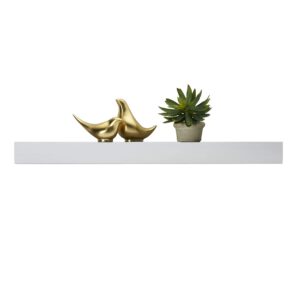 Mikasa Chunky Shelf for Bedroom, Living Room, Bathroom, Kitchen, Nursery with Pole Mount, 36-Inch, White