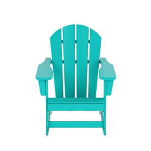 WO Home Furniture Adirondack Rocking Chair Set of 2PCS Patio Outdoor Chairs (Turquoise)