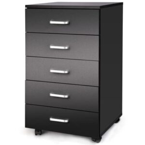 tusy 5 storage drawers, dresser with cabinet storage, mobile chest of drawers for bedroom,home office, living room