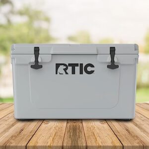 RTIC Hard Cooler 45 qt, Grey, Ice Chest with Heavy Duty Rubber Latches, 3 Inch Insulated Walls Keeping Ice Cold for Days, Great for The Beach, Boat, Fishing, Barbecue or Camping