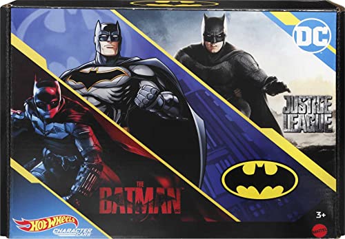 Hot Wheels Batman Character Cars 6-Pack, Set of 6 Toy Cars in 1:64 Scale Inspired by Various Batman Characters