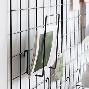 JOVONE Wall Grid Panel Basket,Display shelf,Pen Holder,Hooks Rack,Bookshelf,Wall Organizer For Home supplies,Set of 5 (Black)