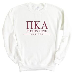 pi kappa alpha sweatshirt - pike basic lined crewneck sweatshirt white