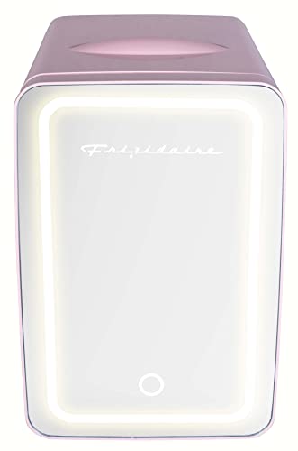 FRIGIDAIRE EFMIS170-PINK Mini Portable Compact Personal Fridge, 6.5L Capacity, 9 Cans, Makeup, Skincare, Freon-Free & Eco Friendly, Includes Home Plug & 12V Car Charger, 2022 Version, Pink