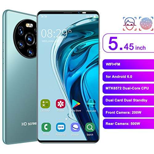 Vbestlife Mate40 Pro Unlocked Smartphone 3G, 5.45in HD Full Screen, Dual Core CPU, Dual Card Slot, HD Front Cameras Rear Cameras, Smooth Operating System, with 3.5MM,Micro USB Interface