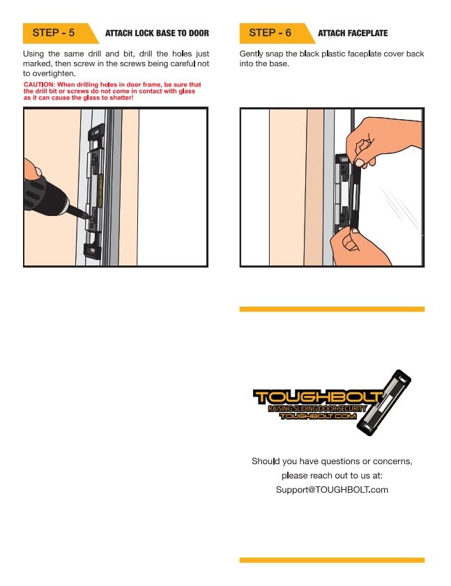 TOUGHBOLT Premium Double Deadbolt Sliding Patio Door/Child Safety Lock - See Tools Required to Install