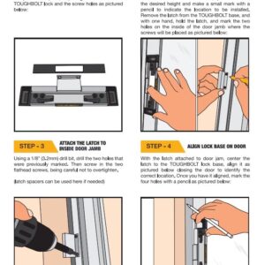 TOUGHBOLT Premium Double Deadbolt Sliding Patio Door/Child Safety Lock - See Tools Required to Install