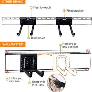 Wallmaster 15 PCS Tool Storage Rack Garage Storage Wall Mount & Garage Storage 5 Bicycles Hooks 3 Rails