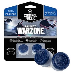 kontrolfreek call of duty: warzone performance thumbsticks for playstation 4 (ps4) and playstation 5 (ps5) | 2 high-rise, hybrid| blue/gray