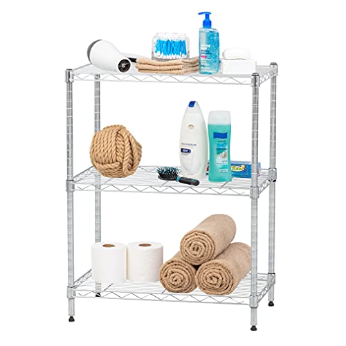 IRIS USA WSU Wire, Garage Shelving Unit, Storage Shelf, 3 Tier, Silver