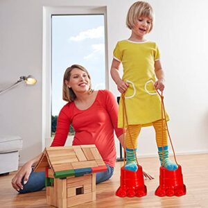 IROO Balancing Stilts for Kids, 4 Pairs Plastic Walking Stilts Children Monster Feet Toys with Adjustable Rope Gifts for Balance and Coordination,Strength, Active Play(8 Stilts Total)