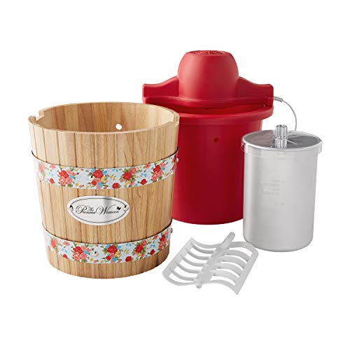 The Pioneer Woman 4 Quart Ice Cream Maker, Sweet Rose