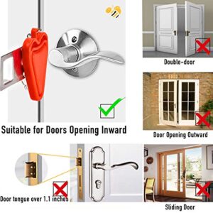 Portable Door Lock for Travel, Apartment Home Security Door Locker from Inside with Drawstring Bag and Drive Save I Need You Here with Me Keychain, Gift for Women and Men