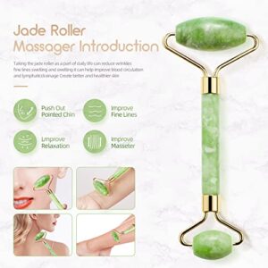 Natural Jade Roller for Face Eyes Tool Jade Facial Roller Noiseless Facial Massage Roller