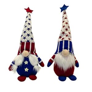 2 pcs veterans day american gnome plush - scandinavian tomte couple elf decorations - stars stripes plushie ornaments - swedish dwarf figurines - 4th of july independence memorial day gnome gifts