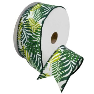 morex ribbon wired tropical paradise ribbon, 1-1/2 inches by 10 yards, fern green, 7565.40/10-607