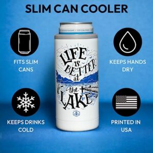 Biddlebee Skinny Can Cooler for Slim Beer & Hard Seltzer | 12oz Double Wall Vacuum Insulated Drink Holder | Beach Gifts for Women | Gifts for Best Friend, Birthday Gift, Girls Trip & Vacation