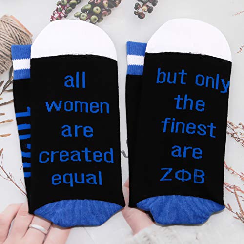 G2TUP Zeta Finer Women Crew Socks Gift 1920 Greek Sorority Gift for Sorority Sister Future Only the Finest are Z (Only the Finest are Z)