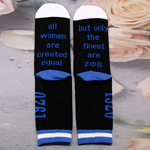 G2TUP Zeta Finer Women Crew Socks Gift 1920 Greek Sorority Gift for Sorority Sister Future Only the Finest are Z (Only the Finest are Z)