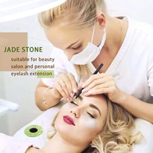 2 PCS Jade Stone Glue Pallet for Eyelash Extension Round Lash Grafting Grafting Holder PadJade Stone False Eyelash Pallet