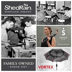 ShedRain Vortex Automatic Compact Folding Windproof Travel Umbrella – Push Button Open & Close - Rain & Windproof Vented Double Canopy – Protect from Rain, Sun & Wind - Wind Tunnel Tested to 75 mph (Black)