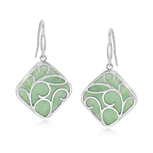 ross-simons jade drop earrings in sterling silver